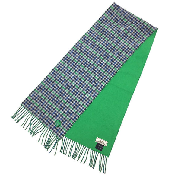 HERMES Cashmere H Check Scarf - Picture 1 of 3